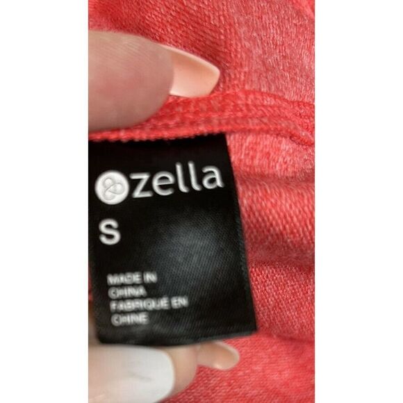Zella Sweatshirt Coral Wide Collar Cowl Neck Full Zip Pockets - Picture 5 of 11